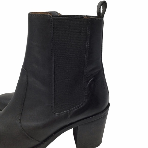 H&M black leather chunky heel ankle Boots - Picture 6 of 13